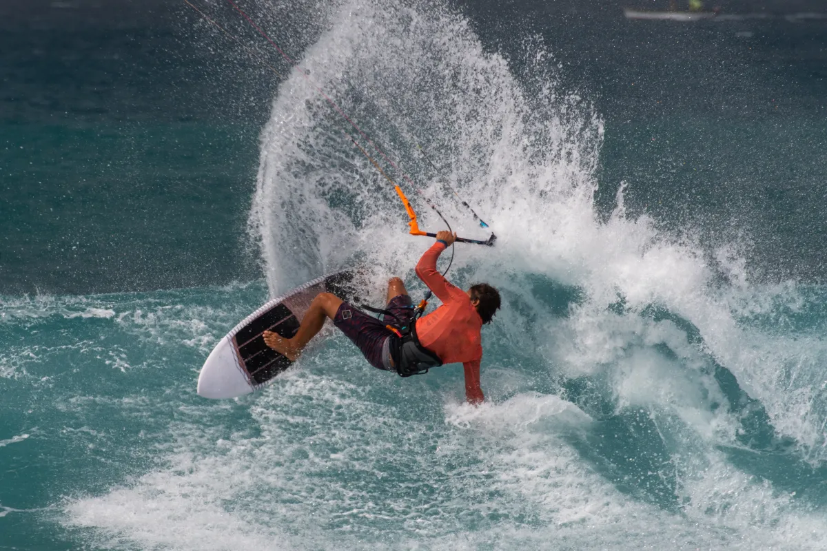 kite surfing on the beach